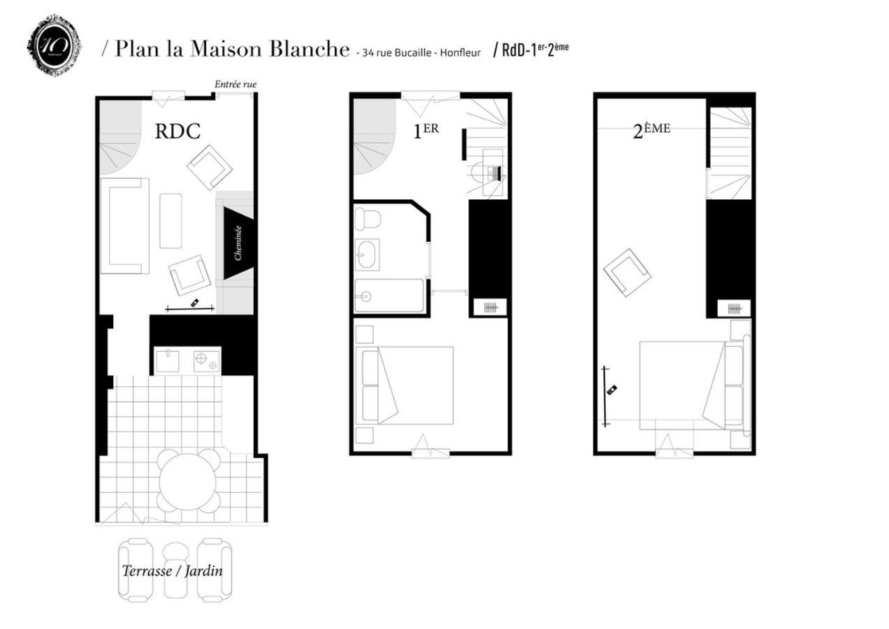 La Maison Blanche Du 10Honfleur Ngoại thất bức ảnh